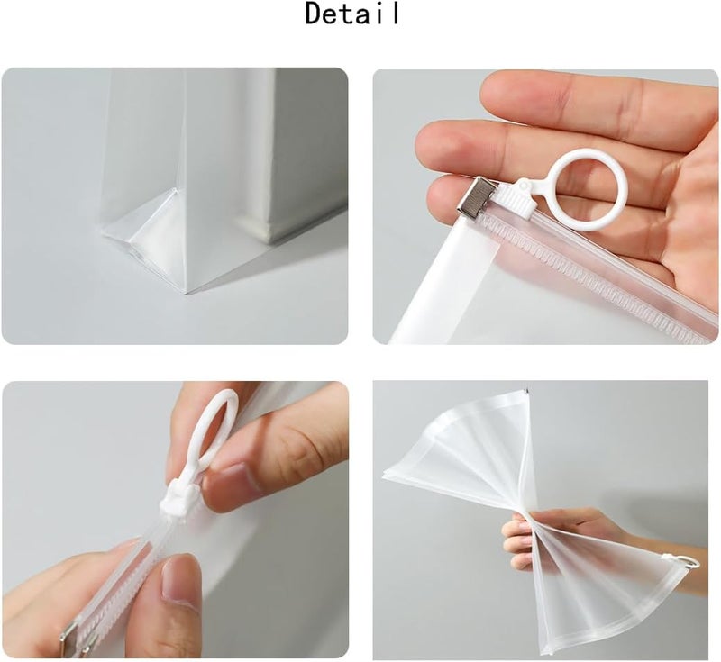 Croshuki 4pcs 4x8 inch Clear Plastic Cash Envelope Receipt Coupon Stickers Stamps Zipper Envelope Case Index Card Holder Organizer - Image 2